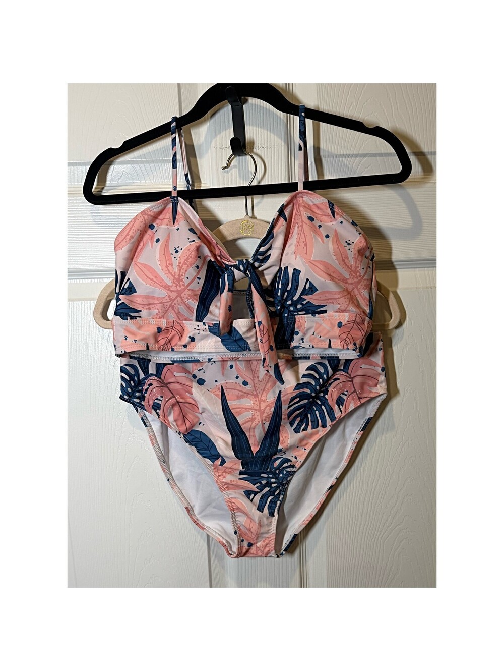 Pink Tropical Print Bikini Set XL